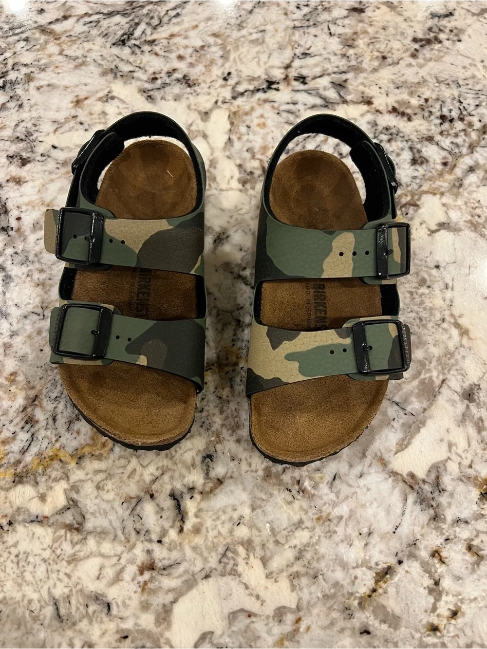Birkenstock Kids Camouflage Two-Strap Sandals - Green Camo